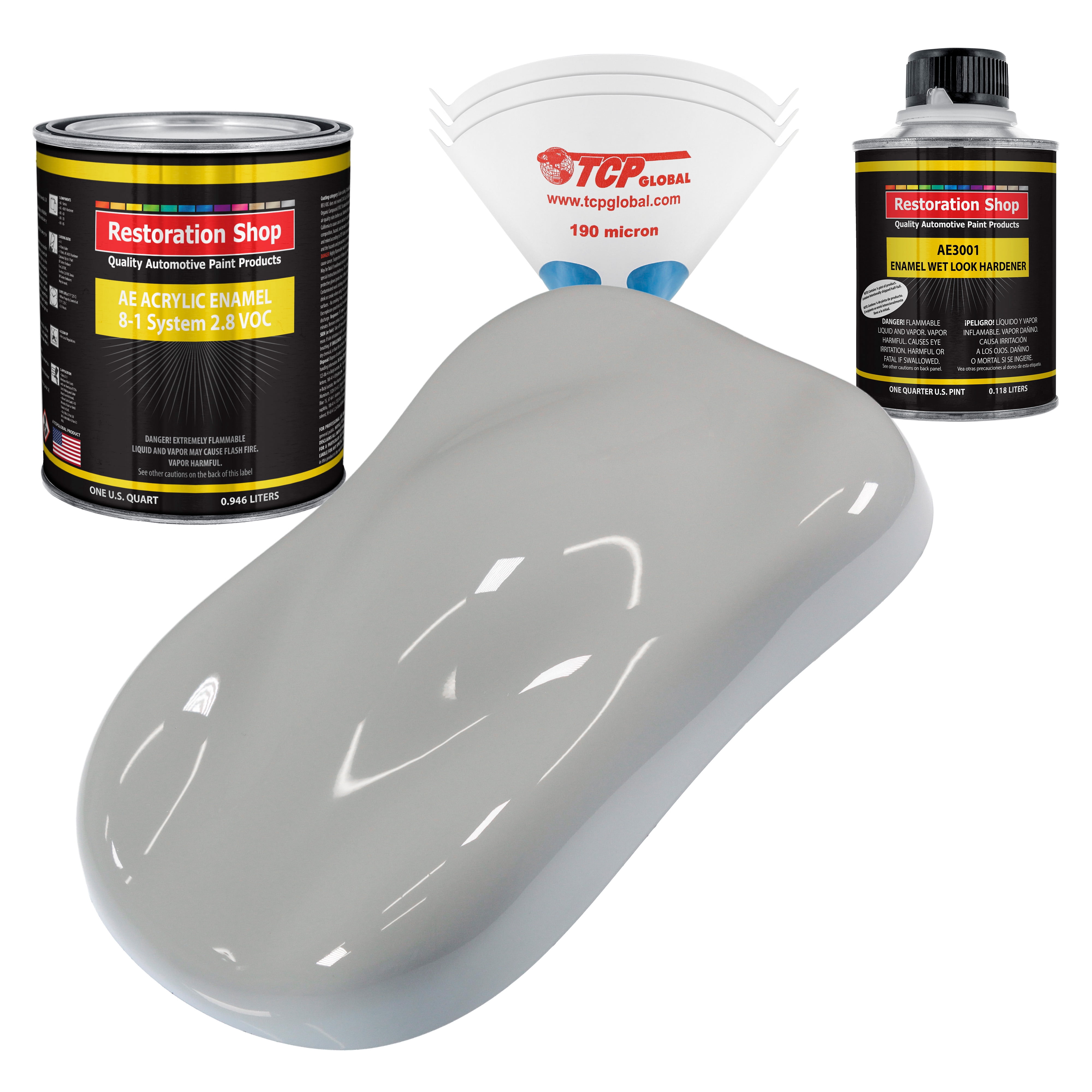 Restoration Shop Mesa Gray Acrylic Enamel Auto Paint Complete Quart Paint Kit Single Stage High Gloss Walmart Com Walmart Com