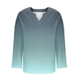 thumbnail image 2 of Jalioing V Neck Long Sleeve Shirt for Women Casual Fashion Cotton Tunic Tops Plus Size Loose Gradient Blouse, 2 of 5