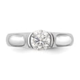 thumbnail image 4 of Solid 14k White Gold Round Bezel Solitaire Engagement Ring with CZ Cubic Zirconia Size 5.5, 4 of 8