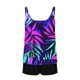 thumbnail image 4 of Tankini de playa deportivo con estampado de moda para mujer, tirantes finos ajustables, traje de baño de dos piezas con abertura y shorts de baño con bolsillo, traje de baño de poliéster para mujer., 4 of 5