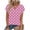 Hot Pink, variant on Women's Tops V-Neck Short Sleeve Blouse Polka Dot Print Casual Soft Breathable Summer Top