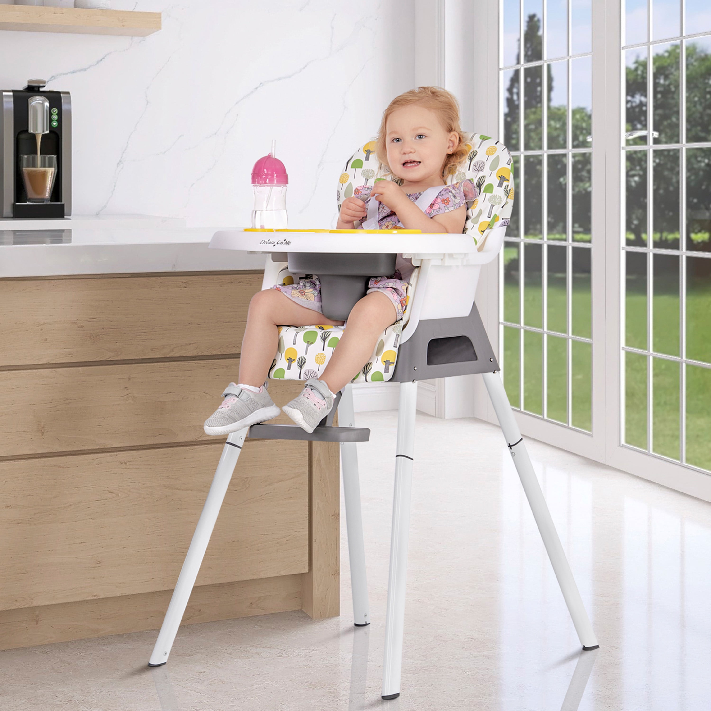Dream On Me Lightweight & Convertible Curio Sit N Seek High Chair , Lime