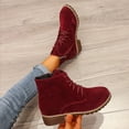 thumbnail image 5 of JUSLIO Womens Winter Boots,Mid Heel Martin Boots Fashion Round Toe Winter Fall Solid Color Casual Dress Boots Lace Up Boots, 5 of 5