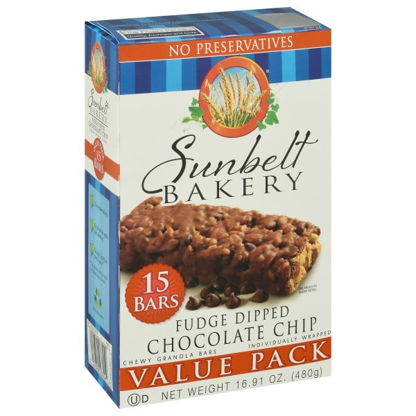 Sunbelt Bakery Chewy Granola Bars, Fudge Dipped Chocolate Chip, 15 Ct