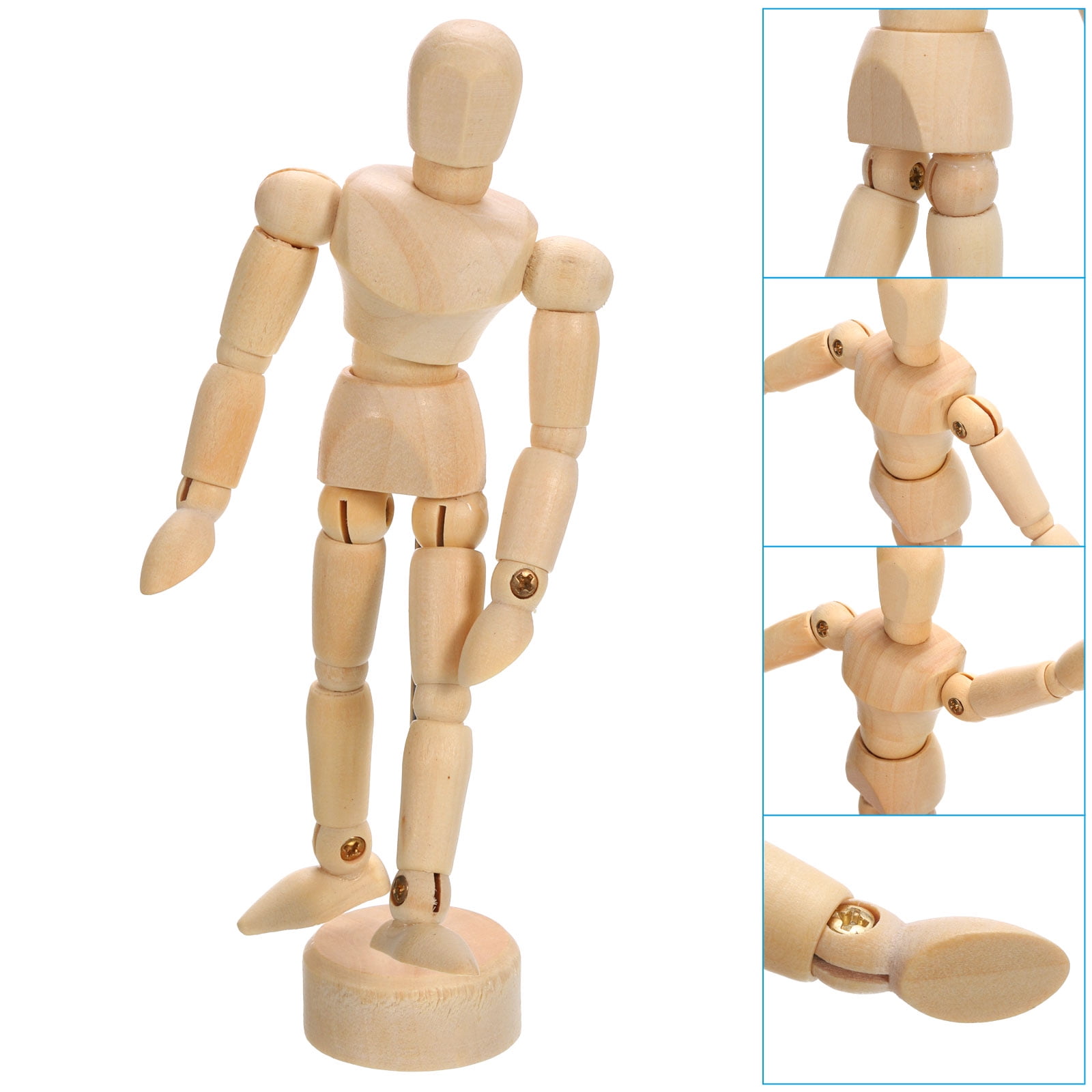 Uxcell 3 Size Wooden Mannequin Figure, Artist Drawing Manikin Model Flexible Movable 4Pack