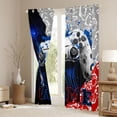 thumbnail image 4 of Feelyou Video Gamer Gamepad Black Out Curtains, Blue Red Watercolor Splatter Curtains Pack of 2 (42x63 Each), Honeycomb Abstract Bedroom Curtains, Blackout Curtains Room Decor, 4 of 7