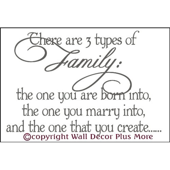 Home Décor 3 Types Of Family Wall Decals Sticker Viny Lettering Saying 23x15.5 Storm Gray