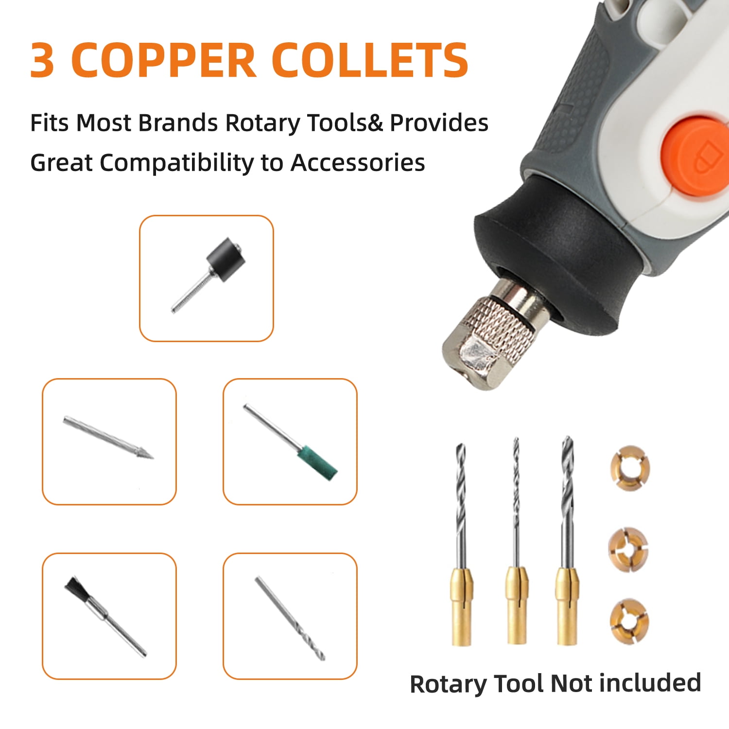 516PCS Rotary Tool Accessories Kit, Rotary Tool Bits for Easy Cutting, 1/8-in Shank Rotary Tool Kit, Sanding, Grinding, Carving, Polishing, Drilling and Engravingm，Grinding with Portable Storage Case