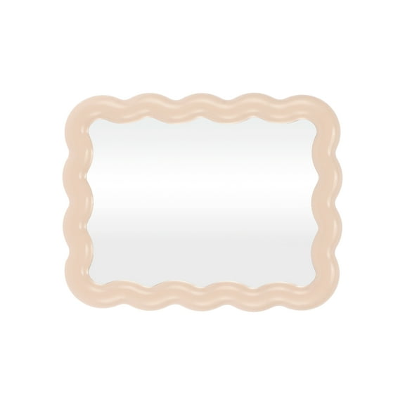 Unique Bargains 1 Pc Women Portable Square Shape Desktop Cosmetic Mirror for Business Travel Pink Plastic Glass Mirror