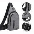 thumbnail image 3 of Anti-Theft Sling Bag with USB Port - Waterproof Chest Pack Headphone Jack Travel Daypack Hiking Commuting Essentials Organizer(Gray), 3 of 8