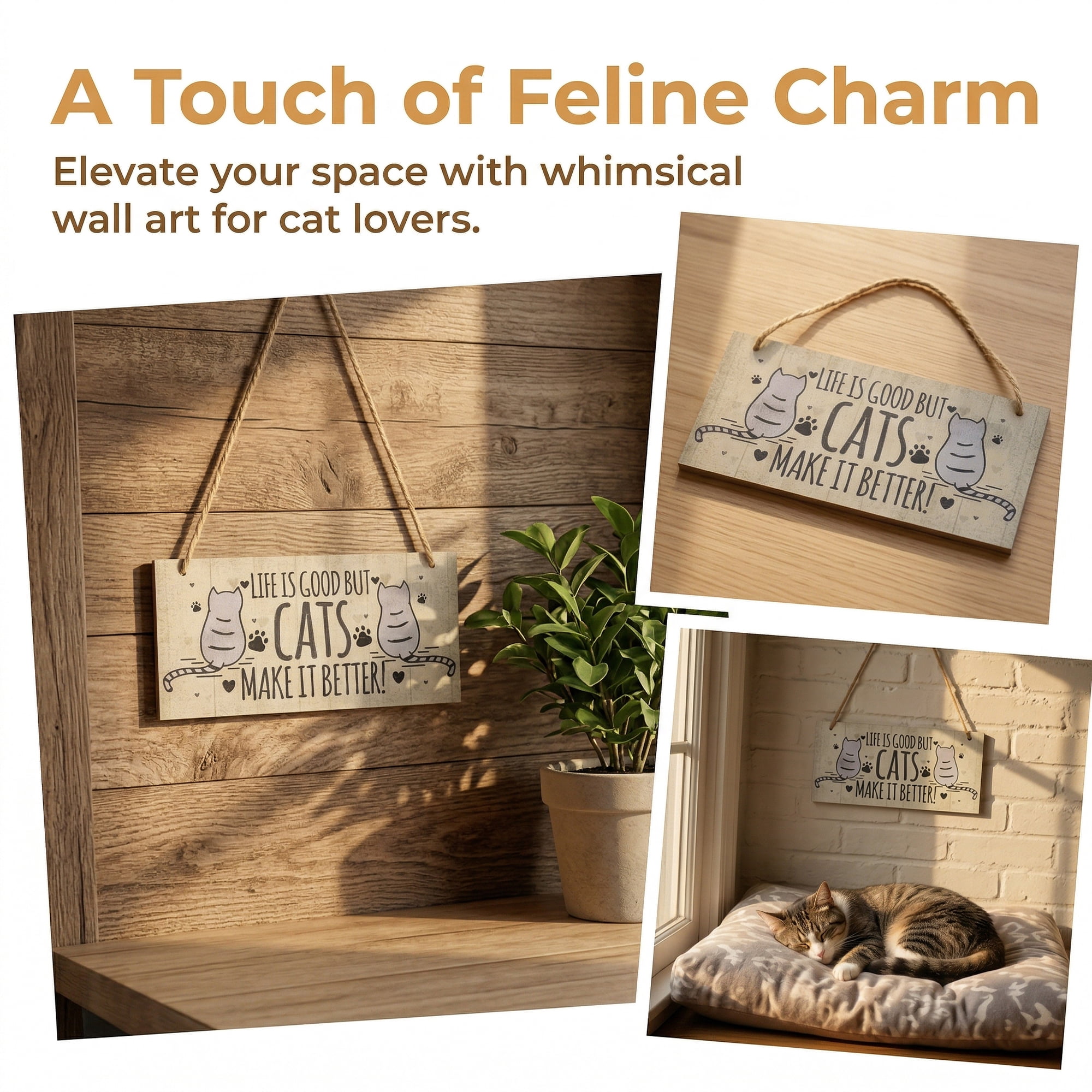 Unique Bargains Pet Sign Home Decor Decorative Wall Plaque Style E 3.9in