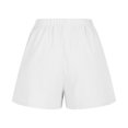 thumbnail image 4 of Diufon Elastic Waist Pleated Lounge Shorts for Women Cotton Linen Shorts with Pocket Solid Color Pants, 4 of 5