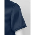 thumbnail image 5 of Alvivi Men Satin Nightgown V Neck Short Sleeve Sleepwear Solid Nightwear Navy_Blue L, 5 of 7