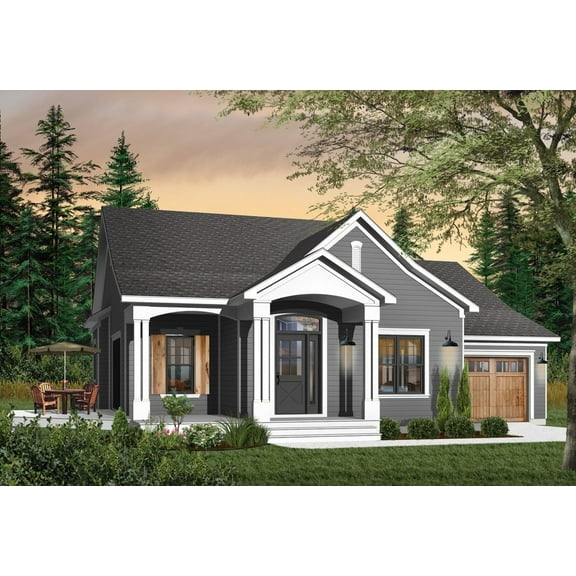 728-3213: Modern Country 2 Bed, 2 Bath Luxury Home Plan, 1452 Sq Ft: Full Blueprints with License to Build by Home Plan Marketplace - Lesuto