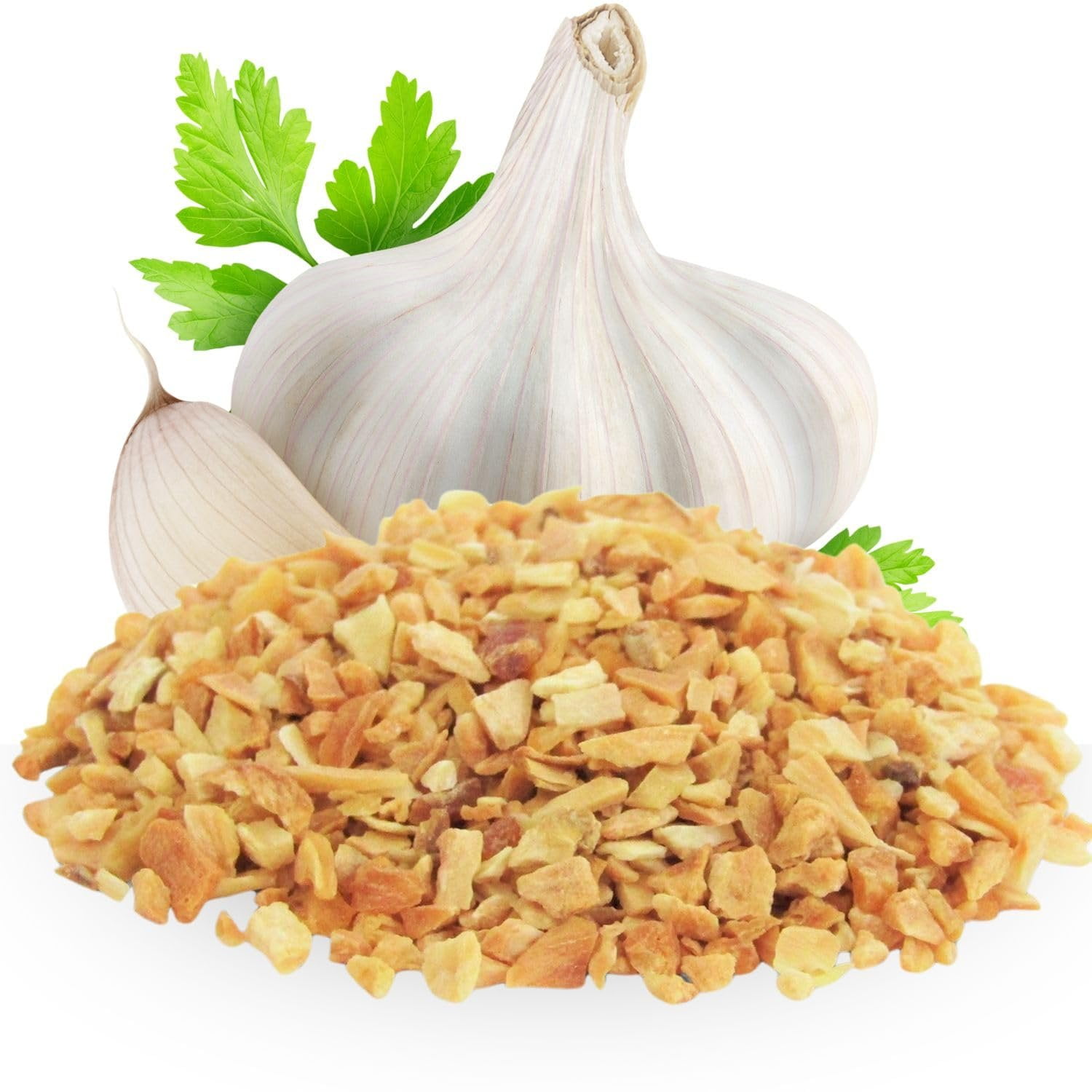 Gourmet Toasted Dried Minced Garlic by Its Delish, 2.1 LBS 34 Oz Jumbo Container Jar  Dry Roasted Garlic Flakes  All Natural Peeled Chopped Garlic Cloves Dehydrated - Kosher