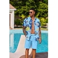 thumbnail image 5 of COOFANDY Mens Hawaiian Shirt and Shorts Set 2 Piece Vacation Outfits Floral Button Down Shirt, 5 of 8