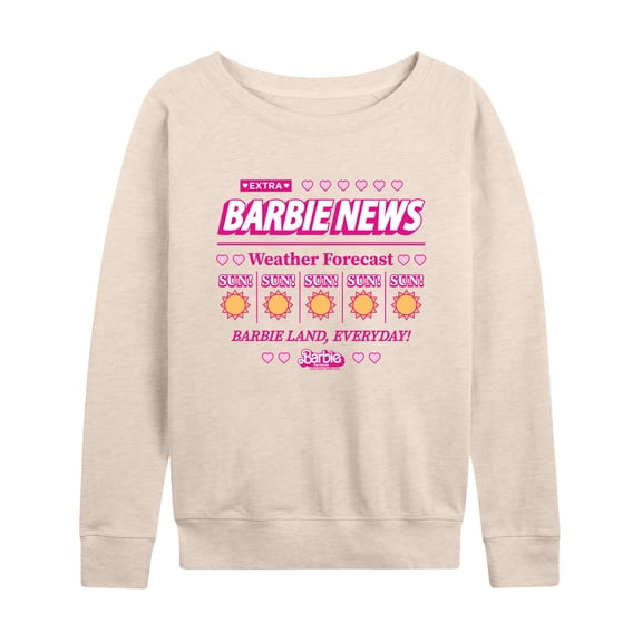 Barbie the Movie - Barbie Land New Weather Forecast - Sunny - Women's Lightweight French Terry Long Sleeve Shirt