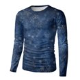 thumbnail image 6 of Men's Fashion Printed Round Neck Long Sleeve Bottoming Shirt Top with Christmas Snow Night Print for Seasonal Outfits and Daily Wear - Soft and Warm Men's Base Layer,Dark Blue,4XL, 6 of 7