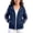 Navy, variant on Girls Cute Hooded Jacket Full Zip Soft Fleece Bow Long Sleeve Sweatshirt Coat with Side Pockets Casual Daily Outwear Tops 12-13Y