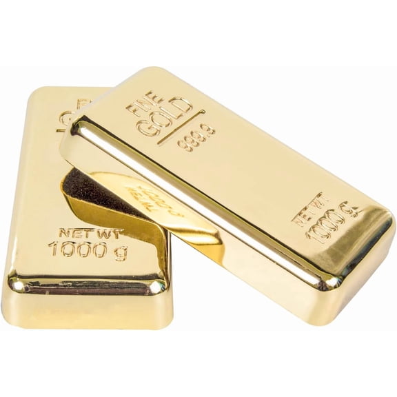 Fake Gold Bars Paperweight Pack of 1, Prop Gold Bars, Metal Desk Paperweights for Office Desk Decor, Realistic Gold Bar Replica, Luxury Birthday & Anniversary Gifts for Men Women, Office Decor