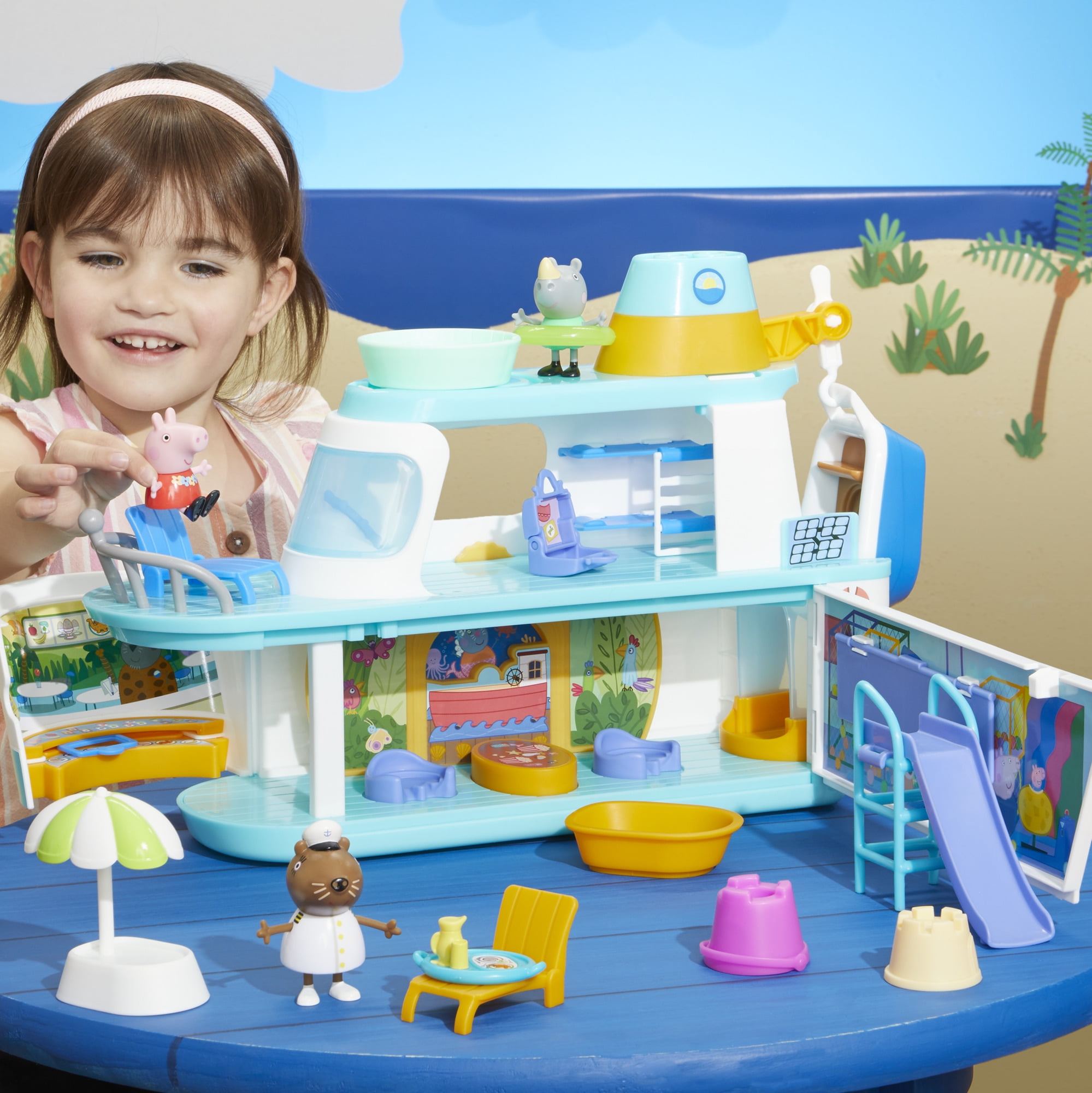 Peppa Pig's Cruise Ship, Playset with 17 Pieces, Preschool Toys