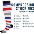 thumbnail image 4 of FREEAMG Red Blue Stripes Compression Socks for Women&Men Circulation-Best Support for Nurses,Running,Athletic-2 Pairs, 4 of 7