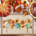 thumbnail image 2 of Fall Placemats Set of 6, Pumpkin Sunflower Placemat for Dining Table Decorations, Washable Cotton Linen Autumn Place Mats, Maple Leaves Table Mats for Kitchen Dinner Thanksgiving Holiday Party Decor, 2 of 6