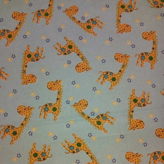 Handmade Sheets or Pillow Cover Giraffe Stars Flannel