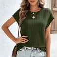 thumbnail image 6 of Odbmxy Tunic Women's Blouse Short Sleeve Summer Womens T Shirt Dressy Plain Green Loose Fancy Casual Tops, 6 of 7