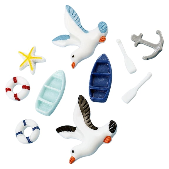 GAXIRE 1 Set of Resin Microlandscape Models Miniatures Figurines Seagull Color Rustic House Decorations