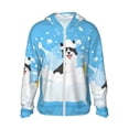 thumbnail image 2 of Uemuo Collie in Bathtub Pattern Women's Full Zip UPF 50+ Sun Protection Hoodie Jacket Long Sleeve Sun Shirt Hiking Outdoor Performance with Pockets-Small, 2 of 9