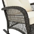thumbnail image 3 of Manhattan Comfort Furttuo Steel Rattan Outdoor Rocking Chair with Cushions in Cream, 3 of 3