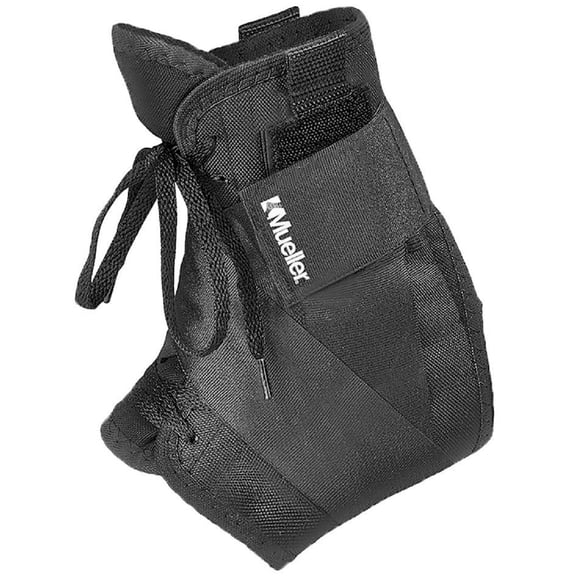 Mueller Soft Ankle Brace with Straps, Black, X-Small