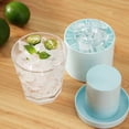 thumbnail image 1 of Cubo de cilindro de silicona de molde de cubos de hielo con herramientas de barra de barra de cocina de tapa azul, 1 of 5