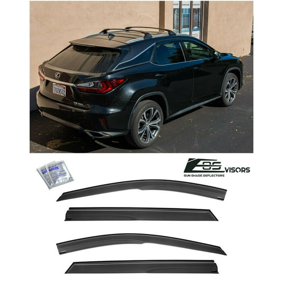 Extreme Online Store Replacement For 2016-2022 Lexus RX350 RX450 Models | EOS Visors Mugen Tape-On Style SMOKE TINTED Side Vents Rain Guard Window Deflectors DWV-V67