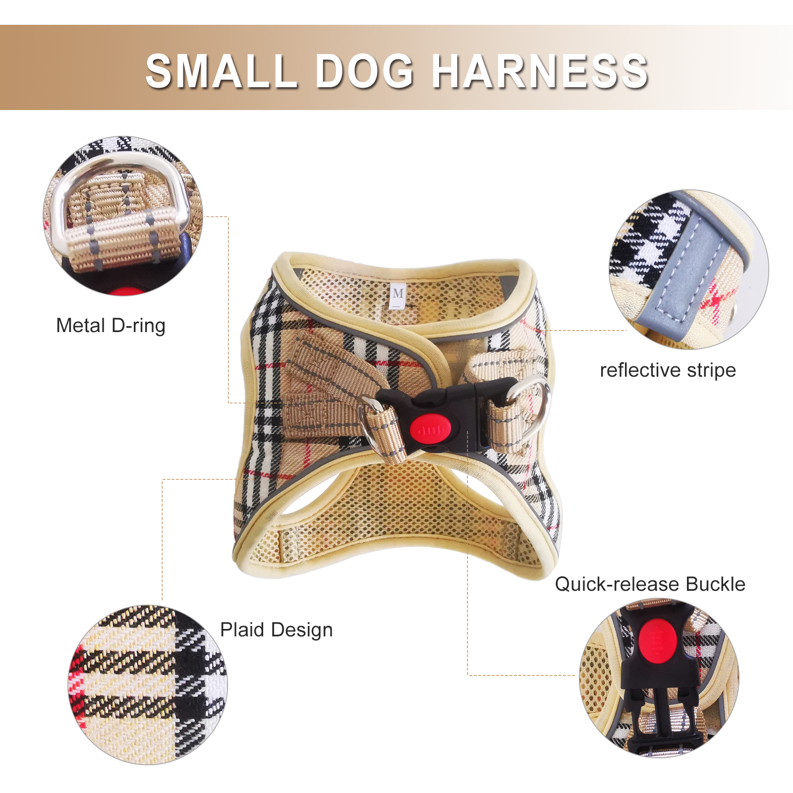 PERCEN Reflective Dog Harness and Leash Set, Size XS photo 3