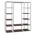 thumbnail image 4 of 68" Portable Closet Wardrobe with Cover, Heavy Duty Clothes Rack Organizer with Hanging Rods, Storage Shelves for Hanging Clothes, Bedroom and Travel, Dark Brown, 4 of 5
