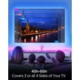 thumbnail image 5 of Rétroéclairage LED pour Télévision Intelligente, Bande Lumineuse WiFi de 9,8 Pieds Compatible avec Alexa, Avatar Controls Assistant, Télécommande, Synchronisation Musicale, 16 Millions de Couleurs RGB, Rétroéclairage LED pour Téléviseurs de 46 à 60 Pouces, 5 of 5