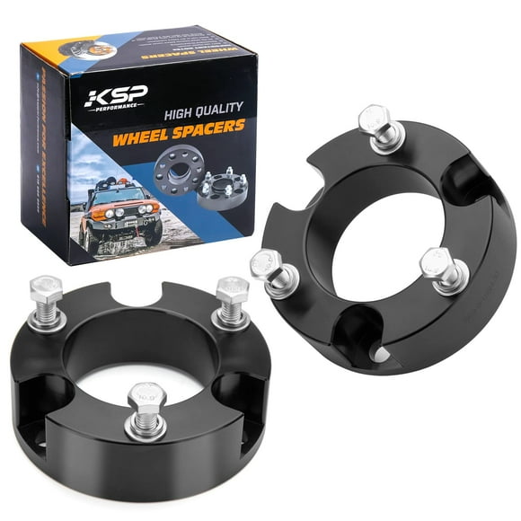 KSP 3" Front Leveling Lift Kits fit for Tacoma 2005-2021 4Runner 2003-2021 FJ Cruiser 2007-2015,Forged 6061-T6 Aluminum Strut Spacers Raise Front 3inch on To-yo-ta Pickup(Package of 2pcs,Black)