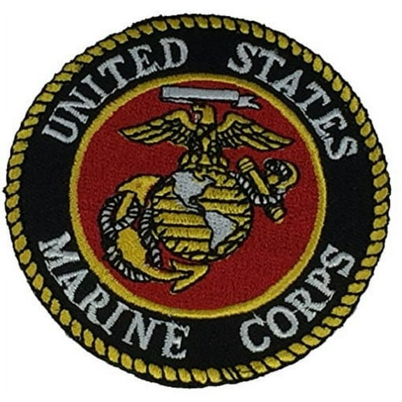 MARINE CORPS SEAL with EAGLE, GLOBE AND ANCHOR Round Patch - Vivid Colors - Veteran Owned Business.