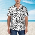 thumbnail image 4 of Goofa Black Footprints Hawaiian Shirt for Men, Unisex Summer Beach Casual Short Sleeve Button Down Shirts,Aloha Tropical Floral print shirt-Medium, 4 of 9