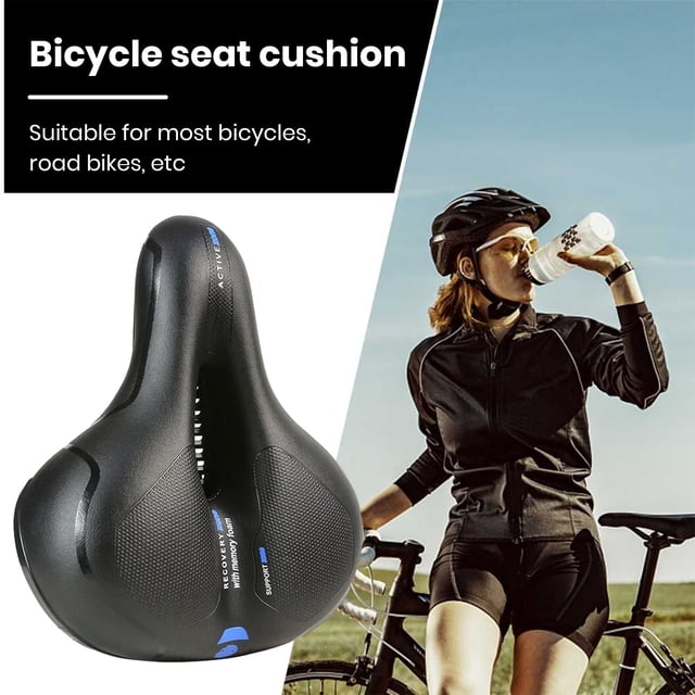 LJNYFDC Soft And Elastic Bicycle Seat Comfortable Bike Seat Memory Foam Cushion Shock Absorption Reflective Strip Wide Bicycle Saddle Replacement for Enhanced Riding