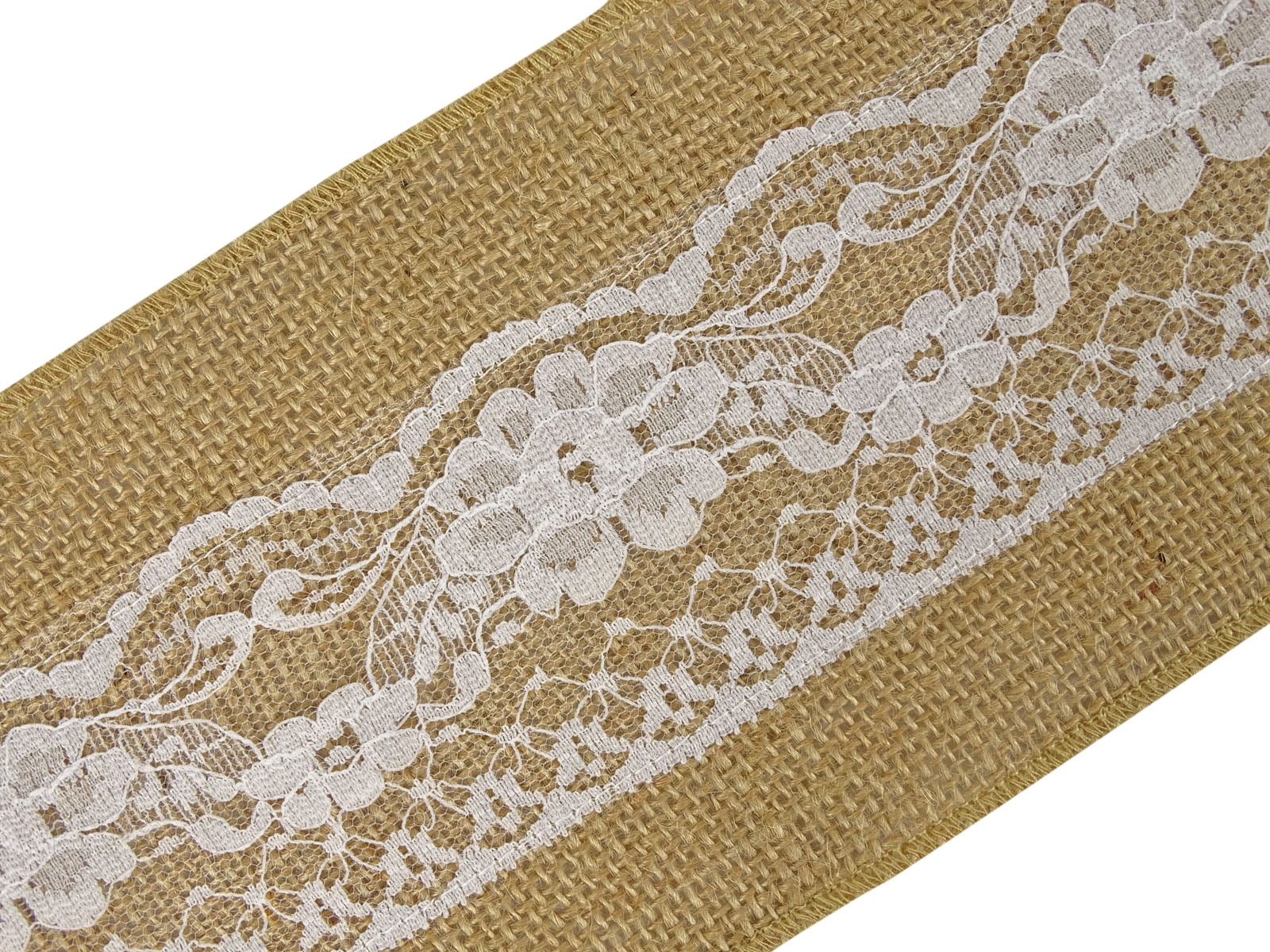 IBA Indianbeautifulart Burlap Ribbon For Diy&nbsp;Wedding Home Decoration Gift Wrap Crafting Lace Wired Jute Trim 10 Yards-4 Inches