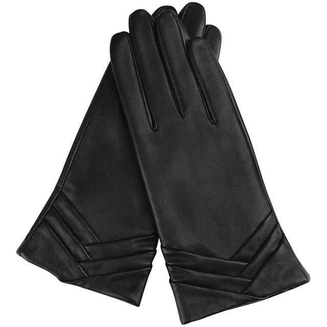 Women Leather Gloves Driving Ladies TouchScreen Gloves Ruched
