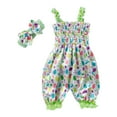 thumbnail image 5 of Agkizg Toddler Baby Girls Summer Jumpsuit, Sleeveless Casual Romper for Kids, Toddler Girls Kids Jumpsuit Leisure Lantern Pants Headband Jumpsuit Set, Sizes 0-24 Months, 5 of 5