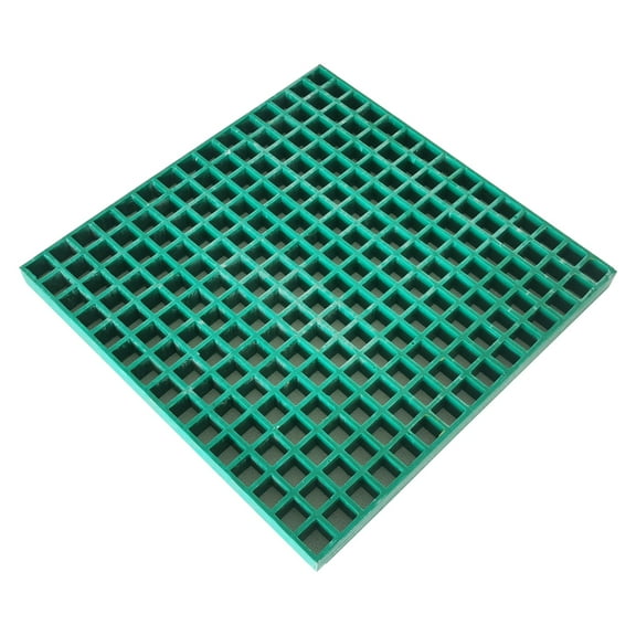 INTBUYING 1pc Green Fiberglass FRP Grating Mesh Floor Grating 22.6x22.6x1.5inch