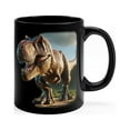 thumbnail image 4 of 3D Dinosaur  Tyrannosaurus -Gift for Dinosaur Lover Kid 11oz Black Mug, 4 of 6