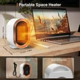 thumbnail image 6 of Tiptop Home Space Heater,Portable Heaters for Indoor Use 1200W/800W Quiet Electric Desk Ceramic Small w/Overheat Tip Over Protection Thermostat Fast Heating Fan Office,White, 6 of 7