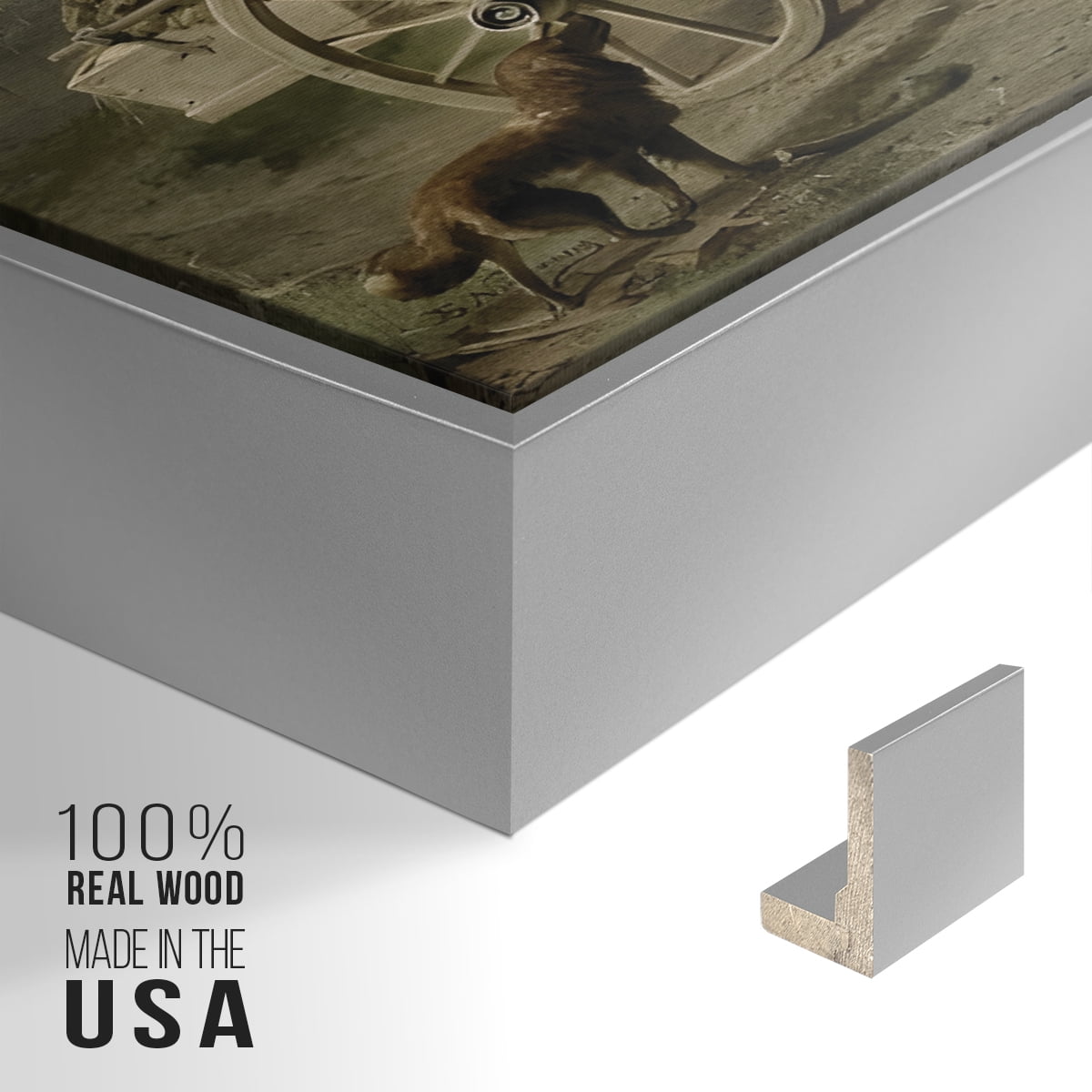 Vintage Landscape-CCXLIX By Wexford Home Framed in Silver Wood Gallery Wrapped Canvas 17 in. x 25 in.