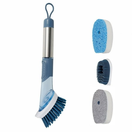 

Laxiabr Kitchen Cleaner Cleaning Supplies All Purpose Cleaner Multipurpose Cleaner Liquid Pot Brush Home Kitchen Lazy Cleaning Brush Long Handle Press Automatic Liquid Dishwashing Brush (Blue)